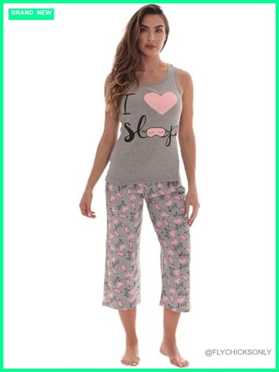 Other - 100% Cotton Capri Pajama Set Sleeveless Tank